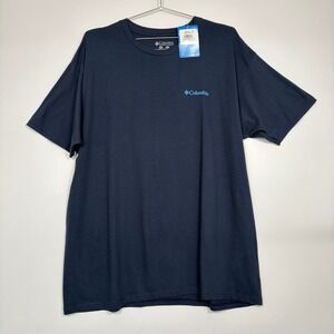 Columbia Mens T-Shirt XXL Navy Blue Great Lakes Always Fresh Graphic Tee NWT